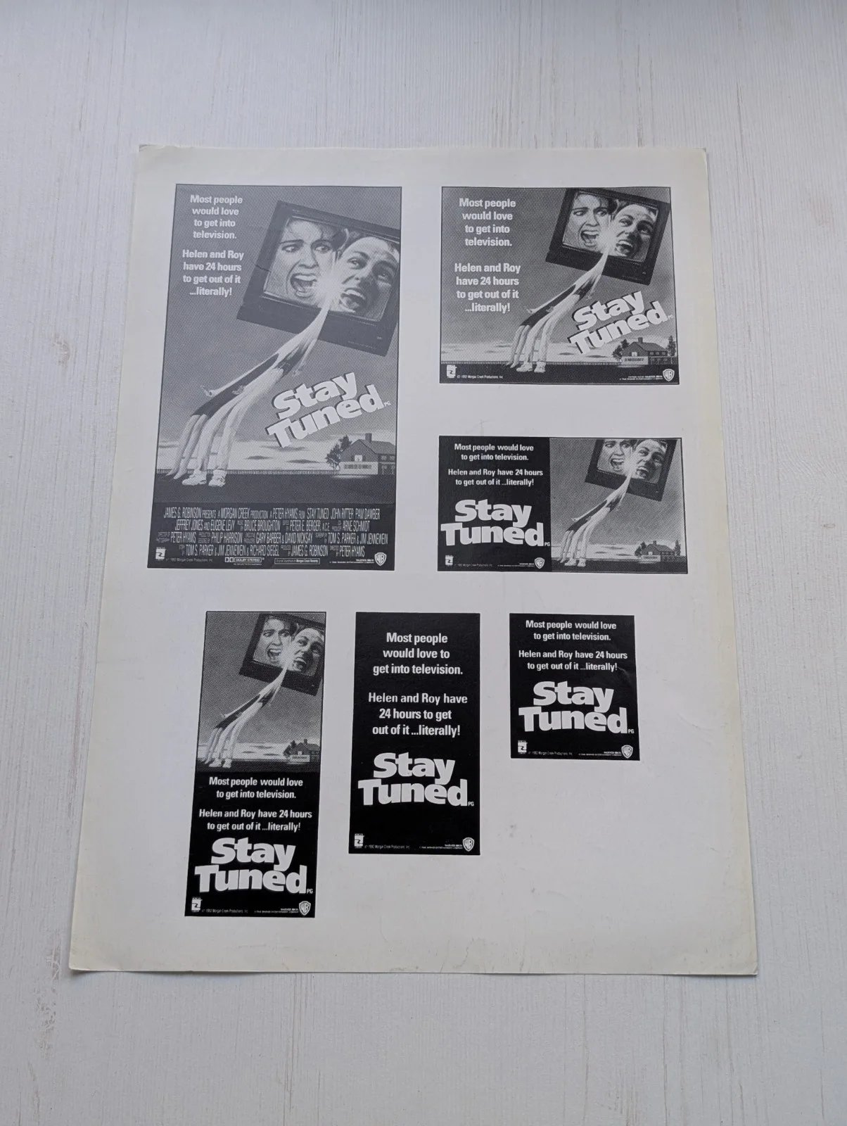 Stay Tuned - 1992 Movie Press Kit Cast List and Advertisement Sheet, image 5