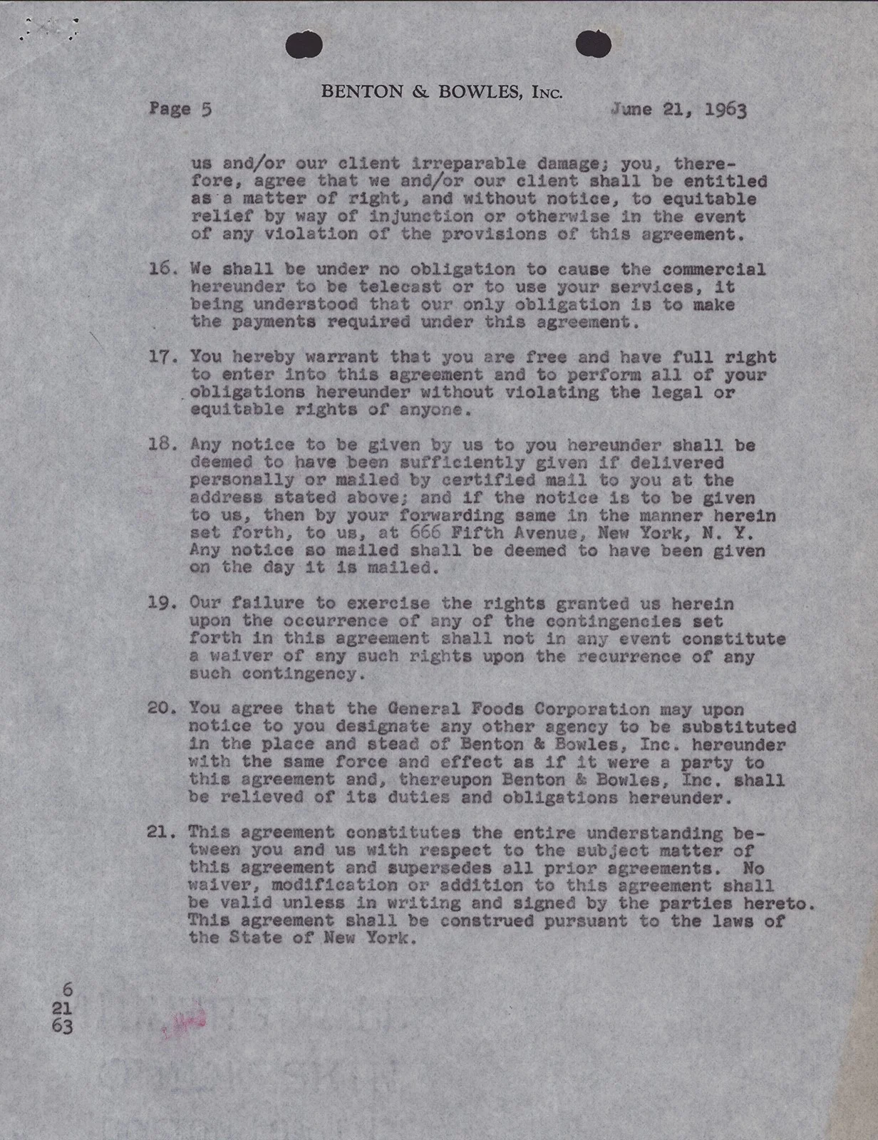 Edward G. Robinson — EDWARD G. ROBINSON - CONTRACT MULTI-SIGNED 06/21/1963, image 5