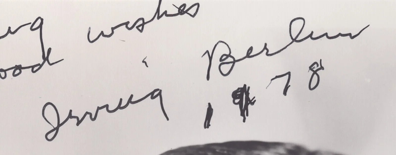 Irving Berlin — IRVING BERLIN - AUTOGRAPHED INSCRIBED PHOTOGRAPH 1978, image 2