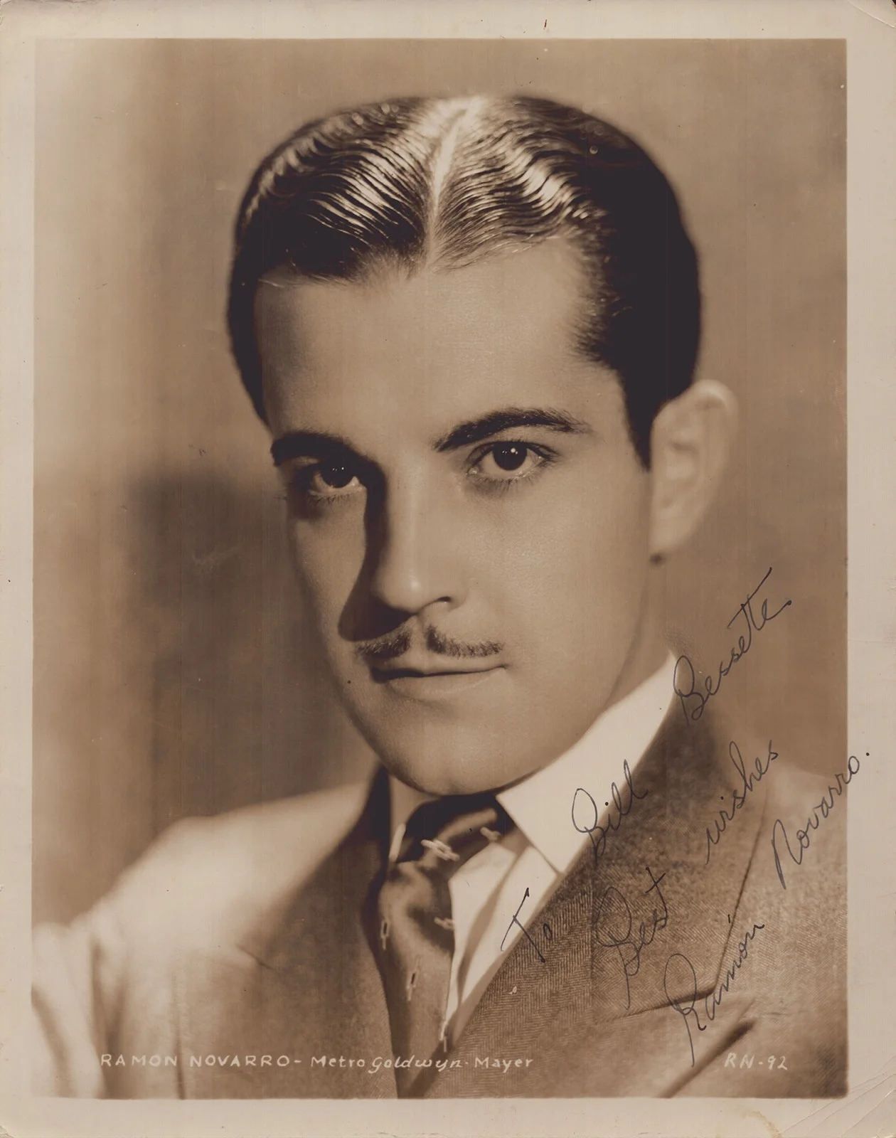 Ramon Novarro — RAMON NOVARRO - AUTOGRAPHED INSCRIBED PHOTOGRAPH