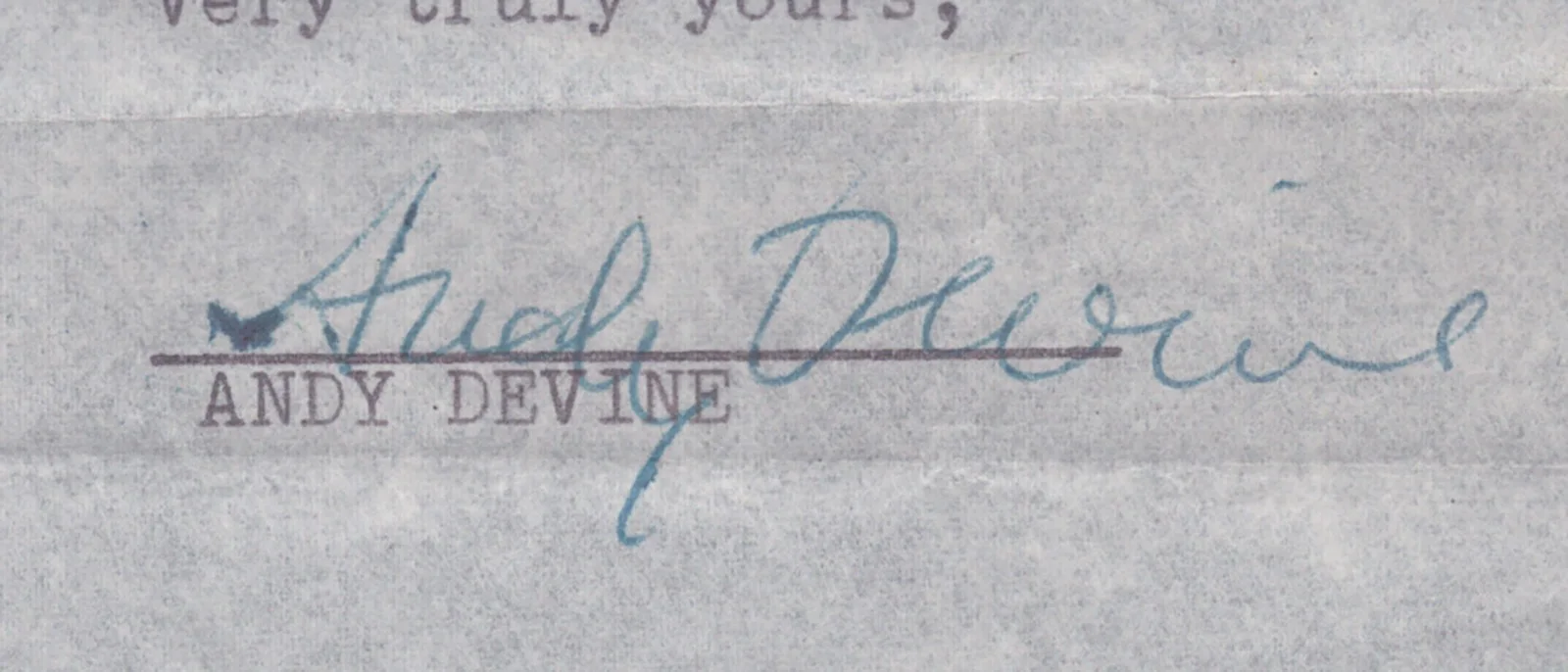 Andy Devine — ANDY DEVINE - DOCUMENT SIGNED 1948, изображение 2