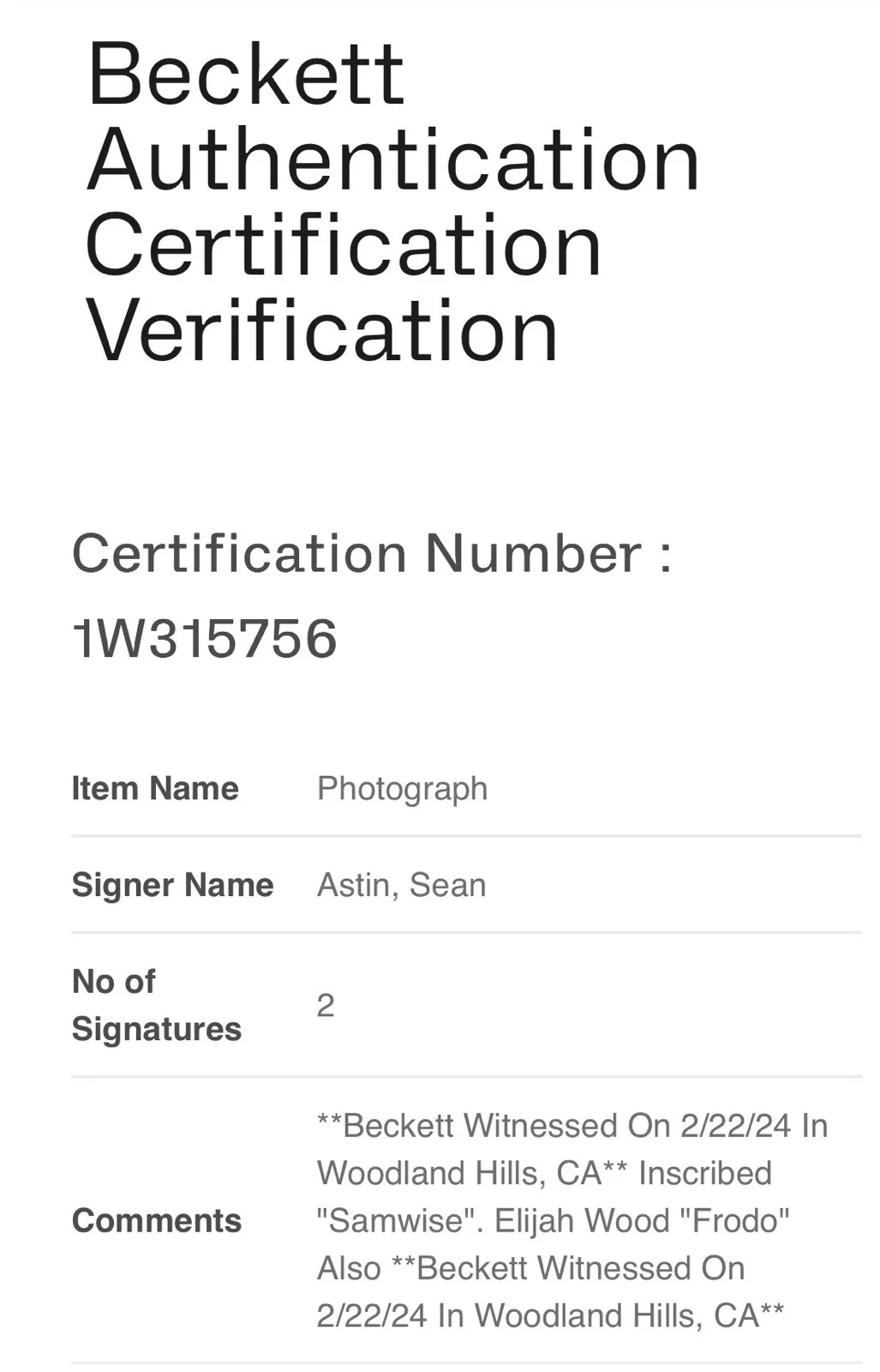 Elijah Wood, Sean Astin — Elijah Wood & Sean Astin SIGNED 11x14 Photo Autograph BAS HOLO Lord Of The Rings, изображение 5