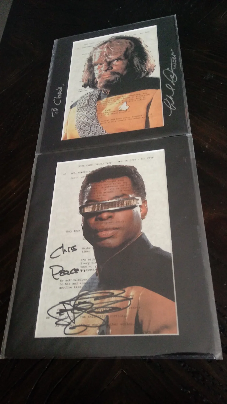 Dorn, Burton — LOT of 2 SIGNED Star Trek The Next Generation Michael Dorn LeVar Burton Photos, изображение 2