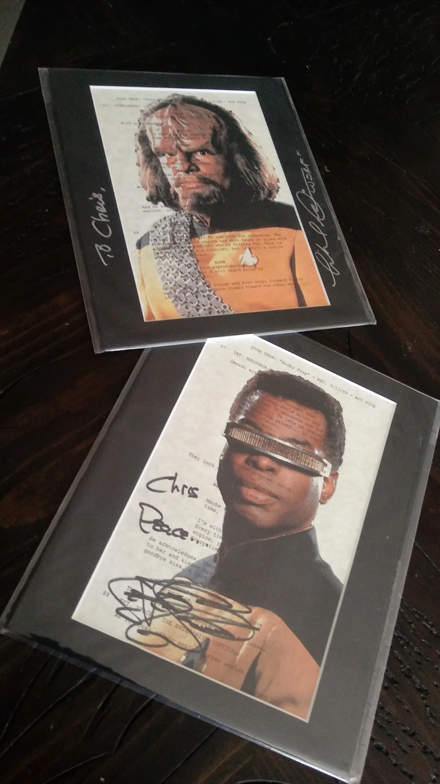 Dorn, Burton — LOT of 2 SIGNED Star Trek The Next Generation Michael Dorn LeVar Burton Photos, изображение 3