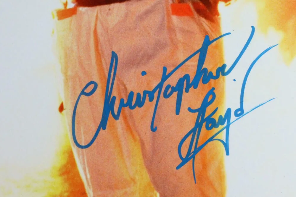 Christopher Lloyd/MJ Fox — Christopher Lloyd/MJ Fox Signed Back to the Future 16x20 Fire Photo- JSA W *Blue, image 3