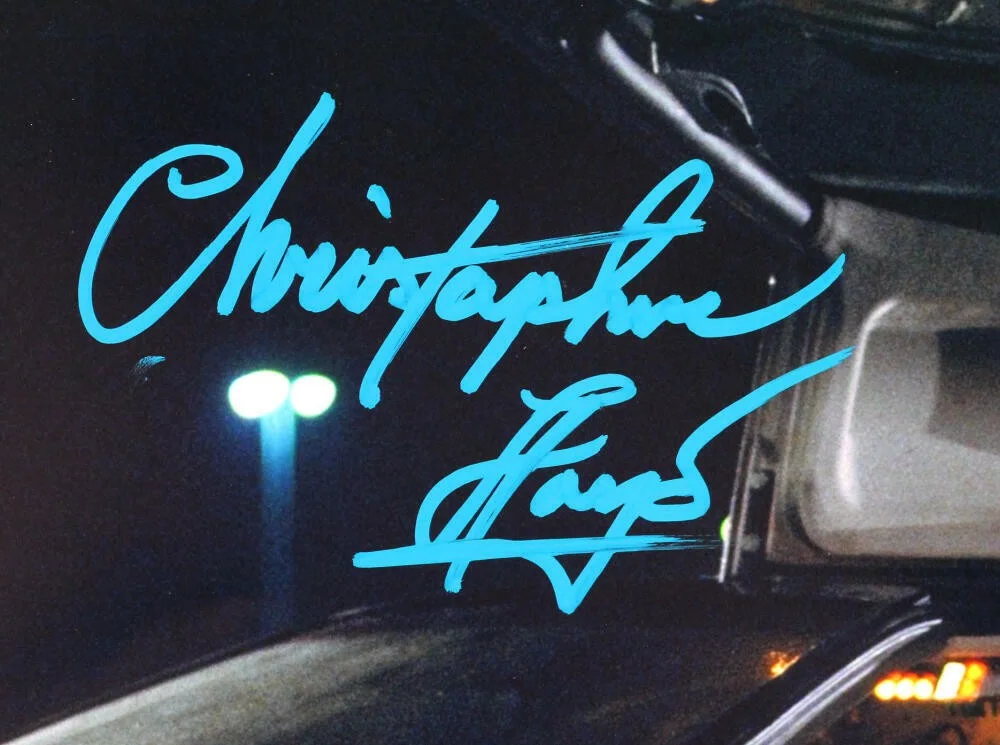 Christopher Lloyd/MJ Fox — Christopher Lloyd/MJ Fox Autographed w/ Delorean 16x20 Photo- JSA W *Blue, изображение 2