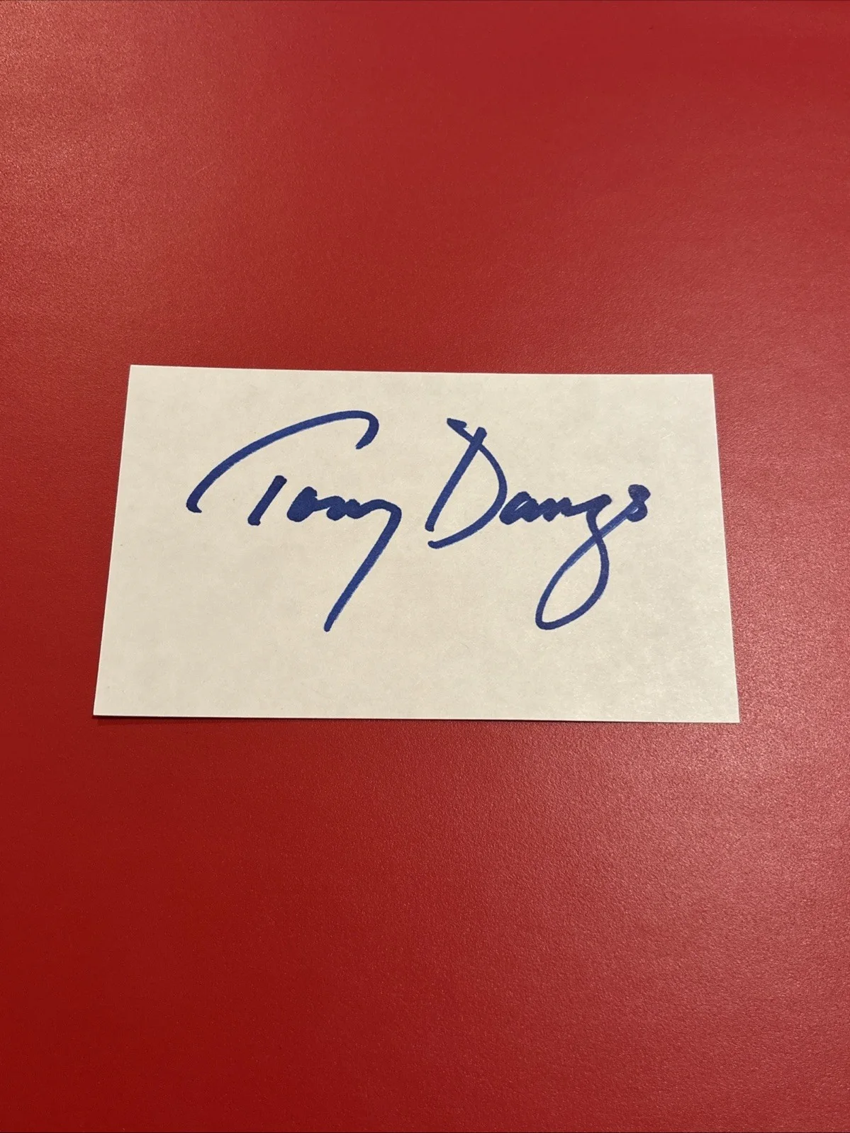 Tony Danza — TONY DANZA - " TAXI " - SIGNED 3x5 Index Cards, image 2