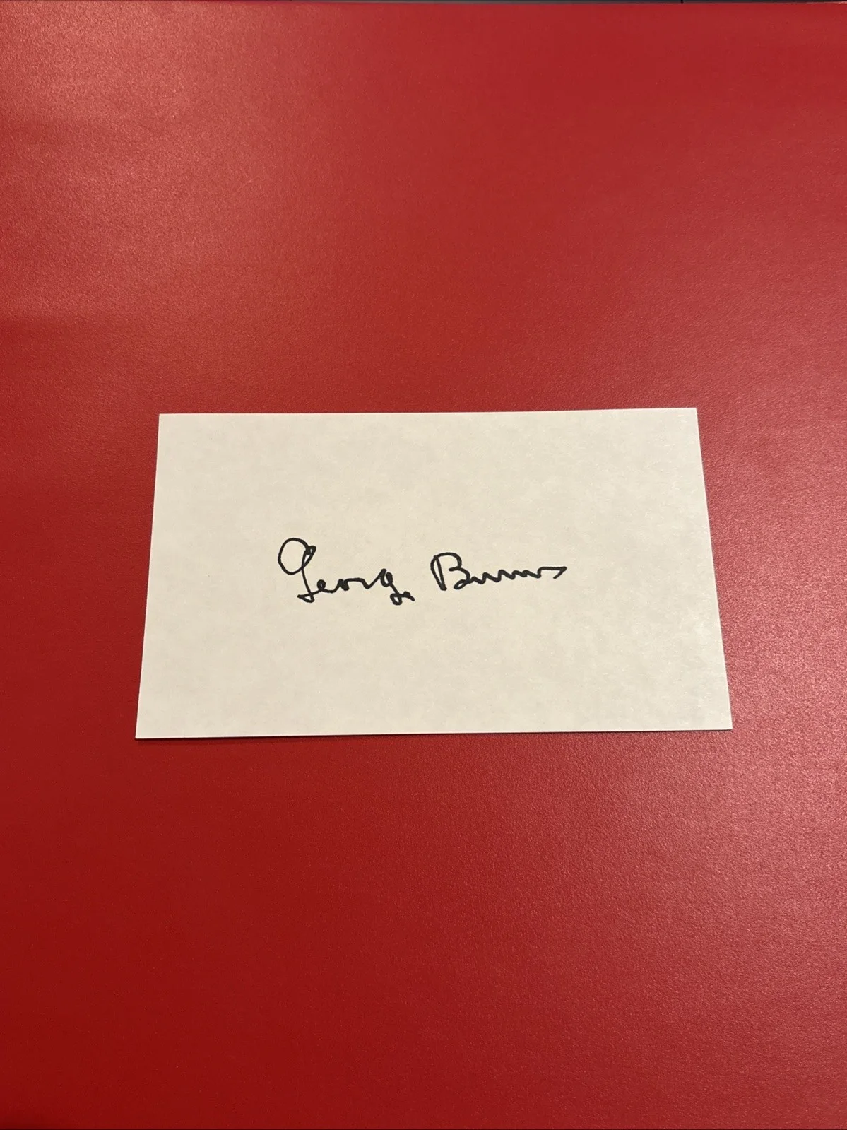 George Burns — George Burns Hand Signed Cut 3x5 Index Card, image 2