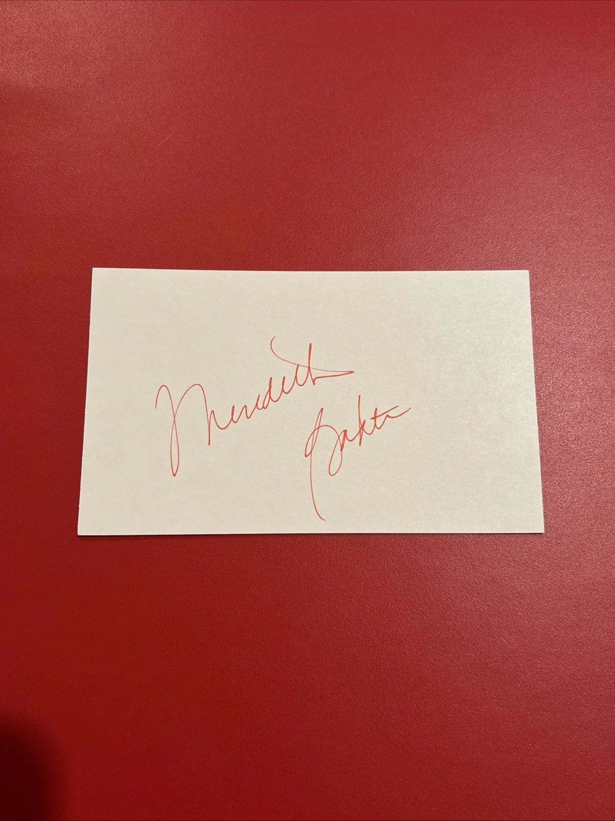 Meredith Baxter — Meredith Baxter Signed 3x5 index card Actress Family Ties