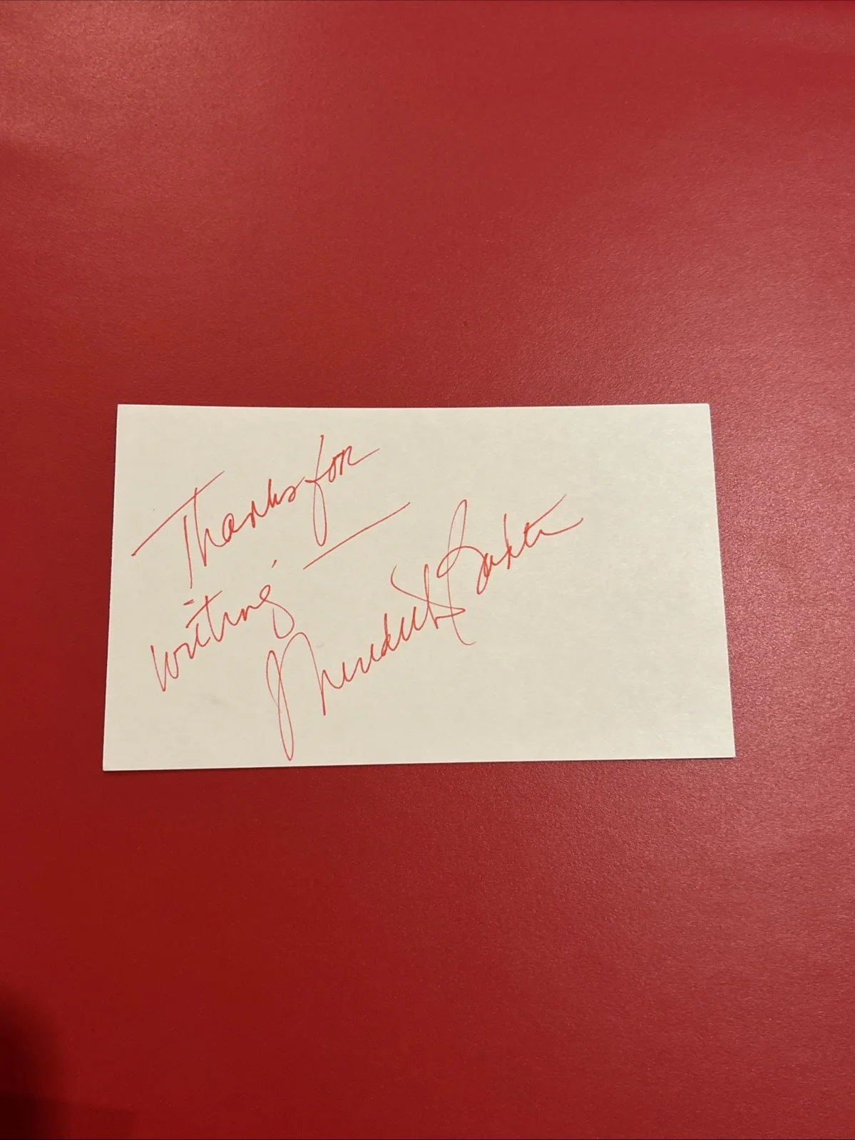 Meredith Baxter — Meredith Baxter Signed 3x5 index card Actress Family Ties, изображение 2