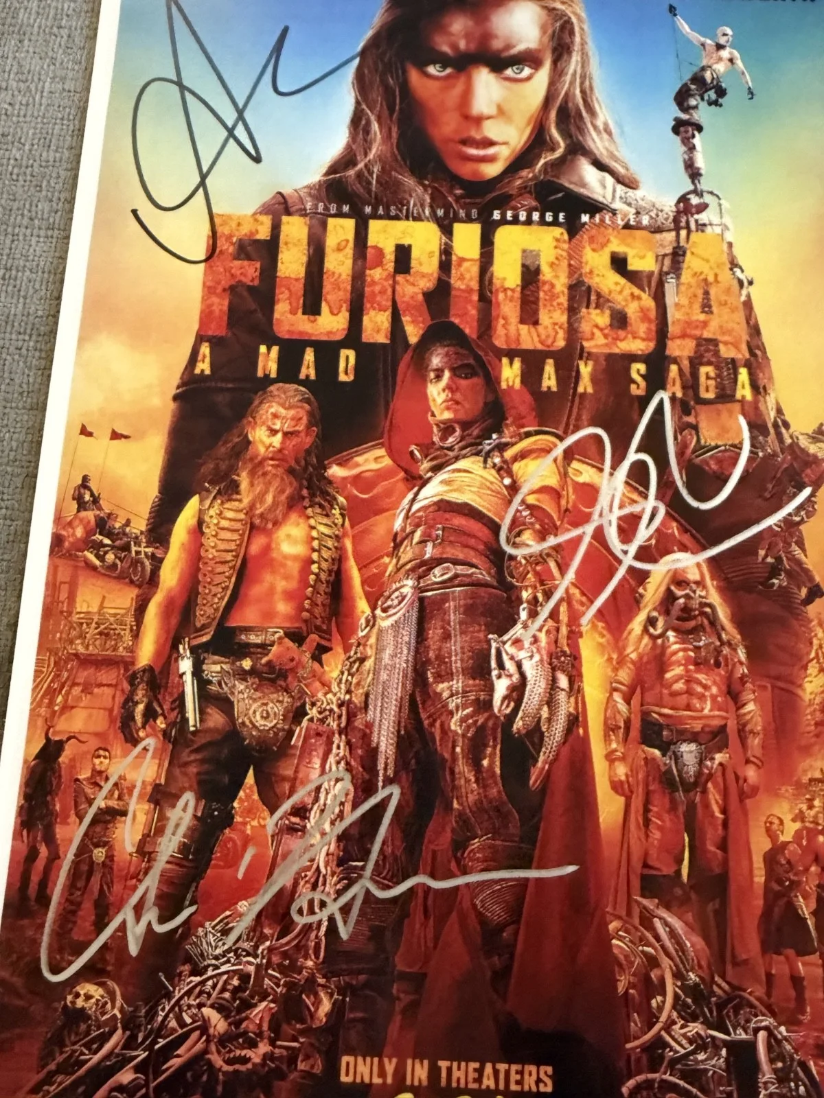 Anya Taylor, Chris Hemsworth, George Miller — Furiosa Poster 11x17 Signed by Taylor-Joy, Hemsworth, Miller Authenticatedw/COA, image 2