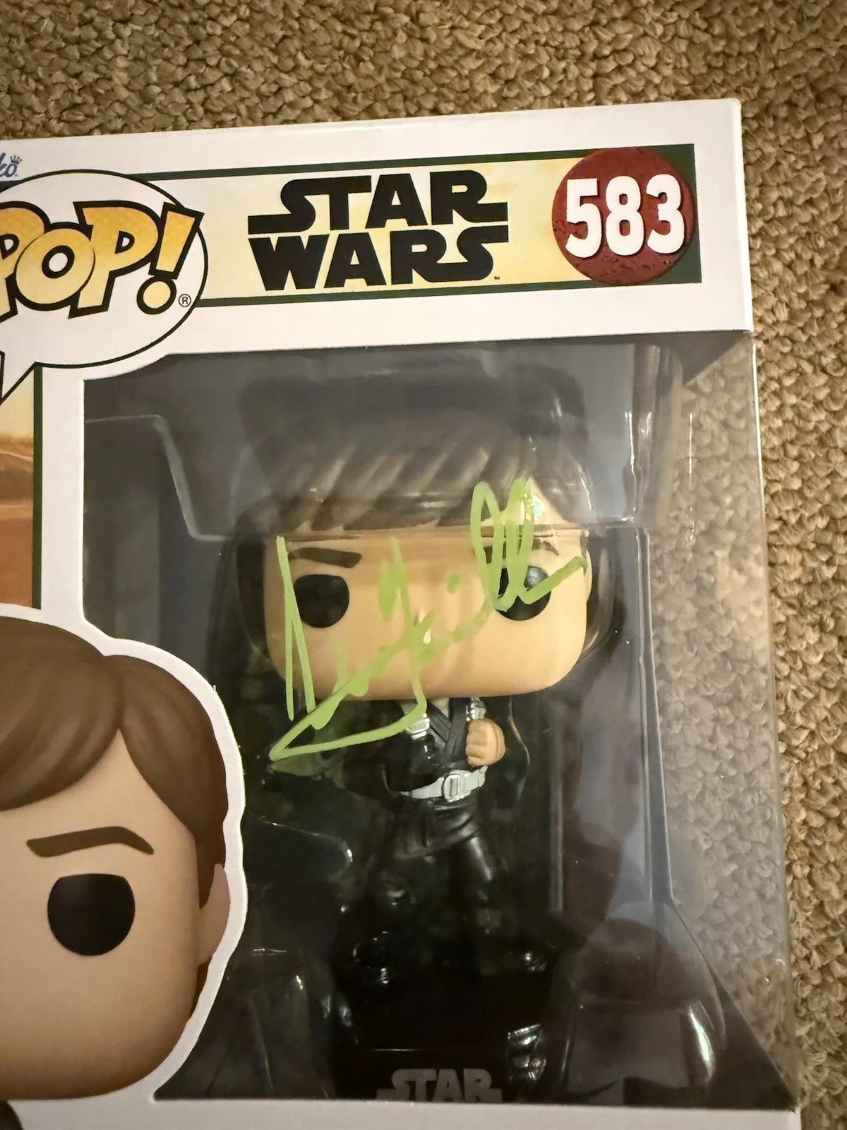 Mark Hamil Signed JSA Funko Pop!Star Wars 583 Luke Skywalker, image 2