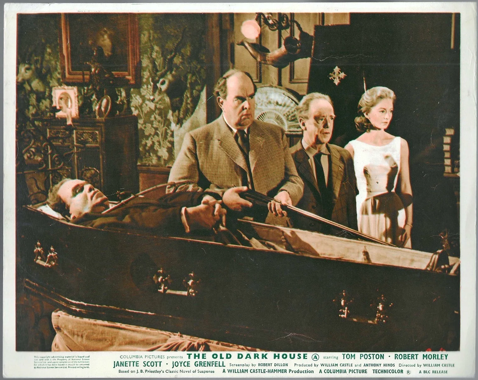 Old Dark House 5x ORIGINAL UK FOH Lobby Cards HAMMER William Castle 1963, изображение 2