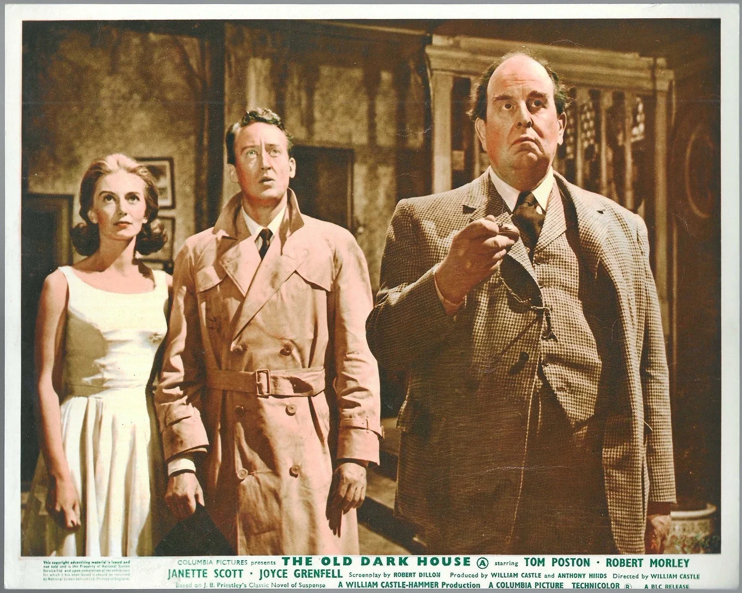 Old Dark House 5x ORIGINAL UK FOH Lobby Cards HAMMER William Castle 1963, изображение 3