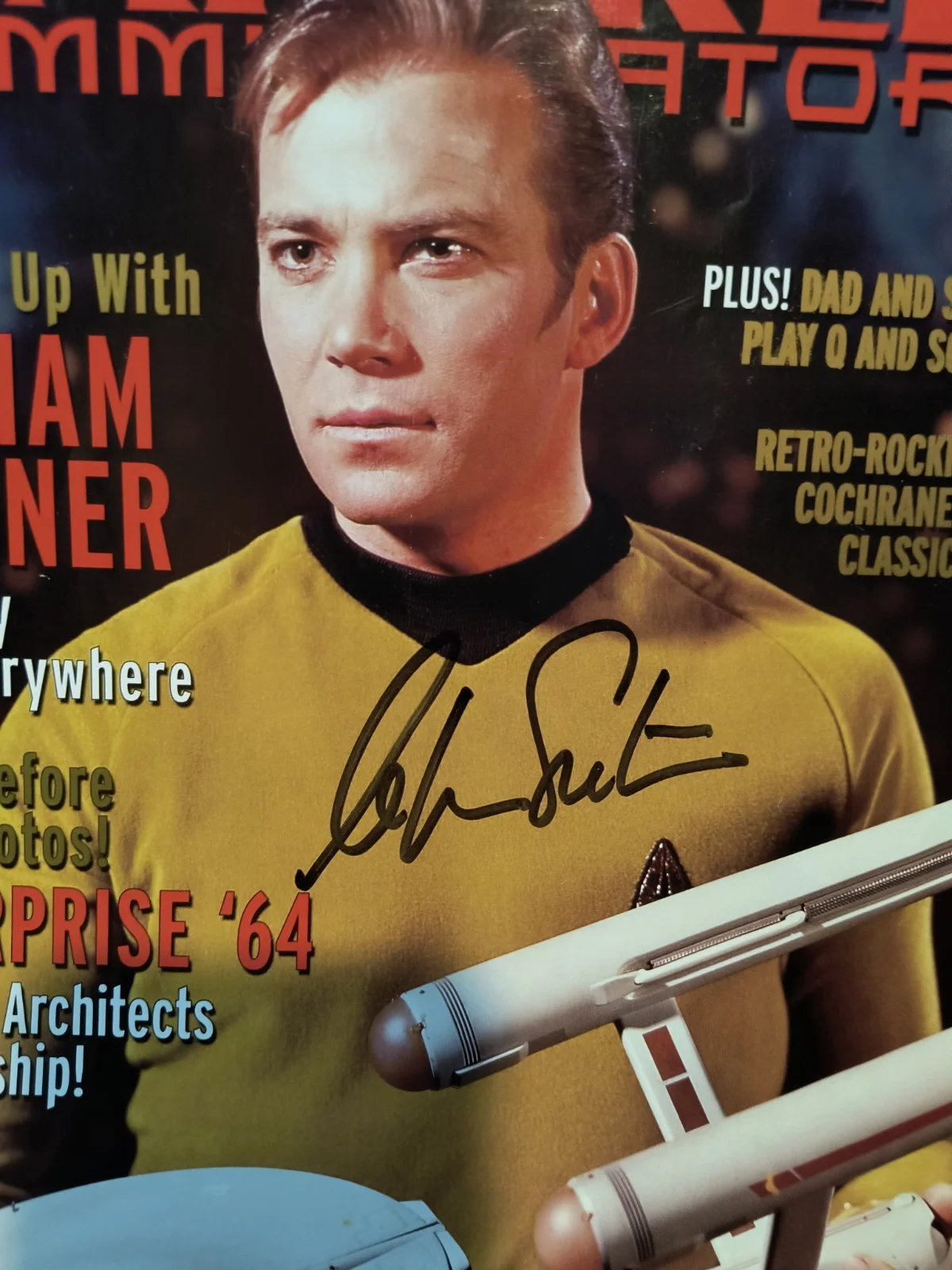 William Shatner — Captain James T Kirk, William Shatner, Star Trek, Magazine Cover, COA Included, изображение 2
