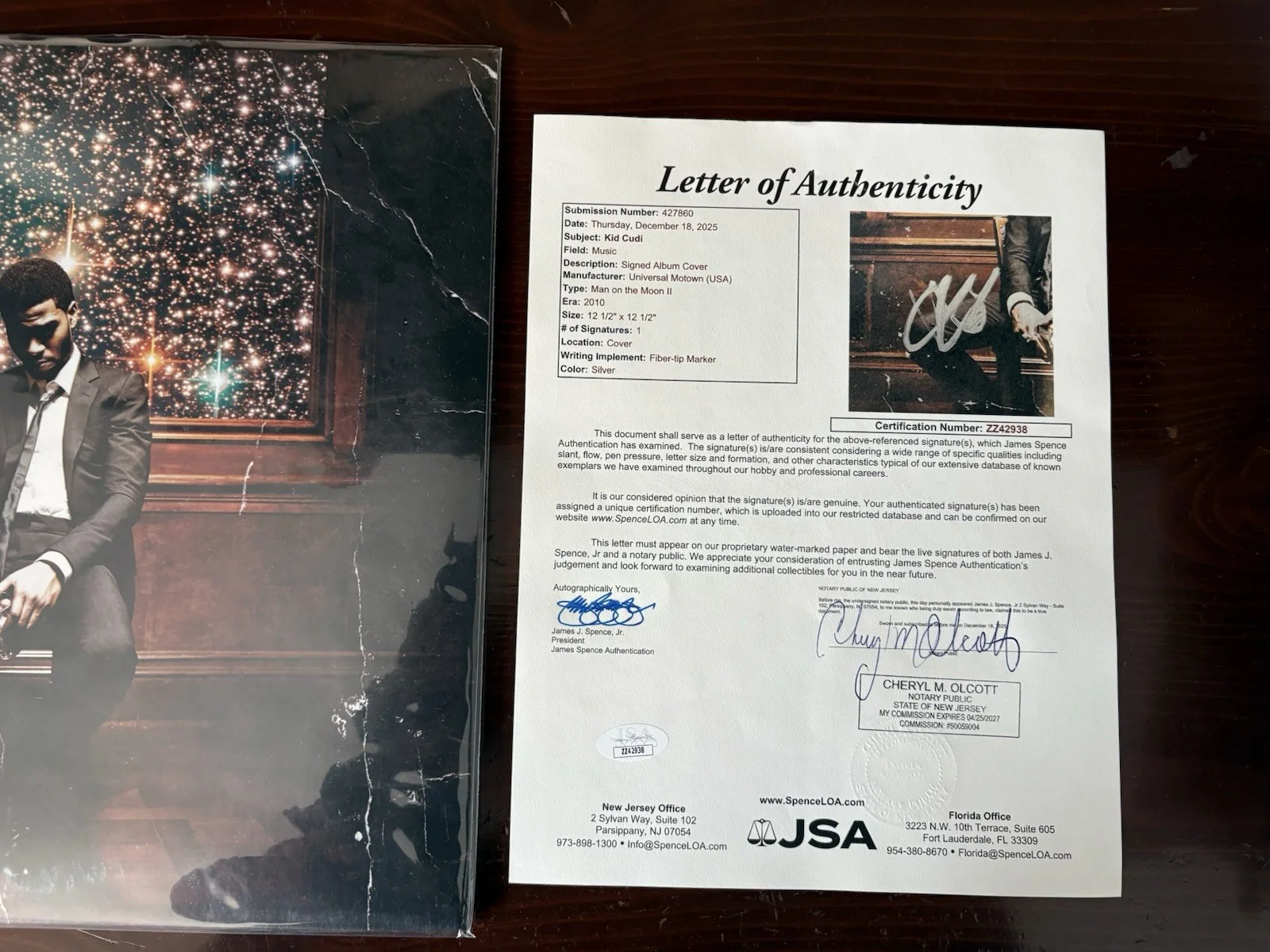 Kid Cudi Signed Autographed Vinyl LP "Man On The Moon 2: Legend Mr Rager JSA COA, изображение 4