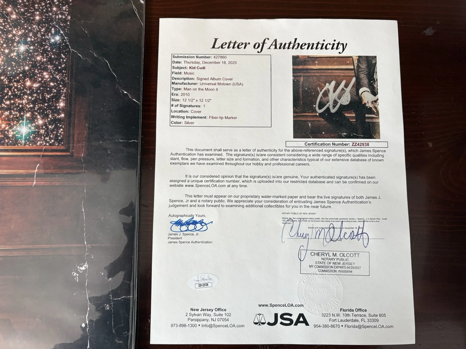 Kid Cudi Signed Autographed Vinyl LP "Man On The Moon 2: Legend Mr Rager JSA COA, изображение 5