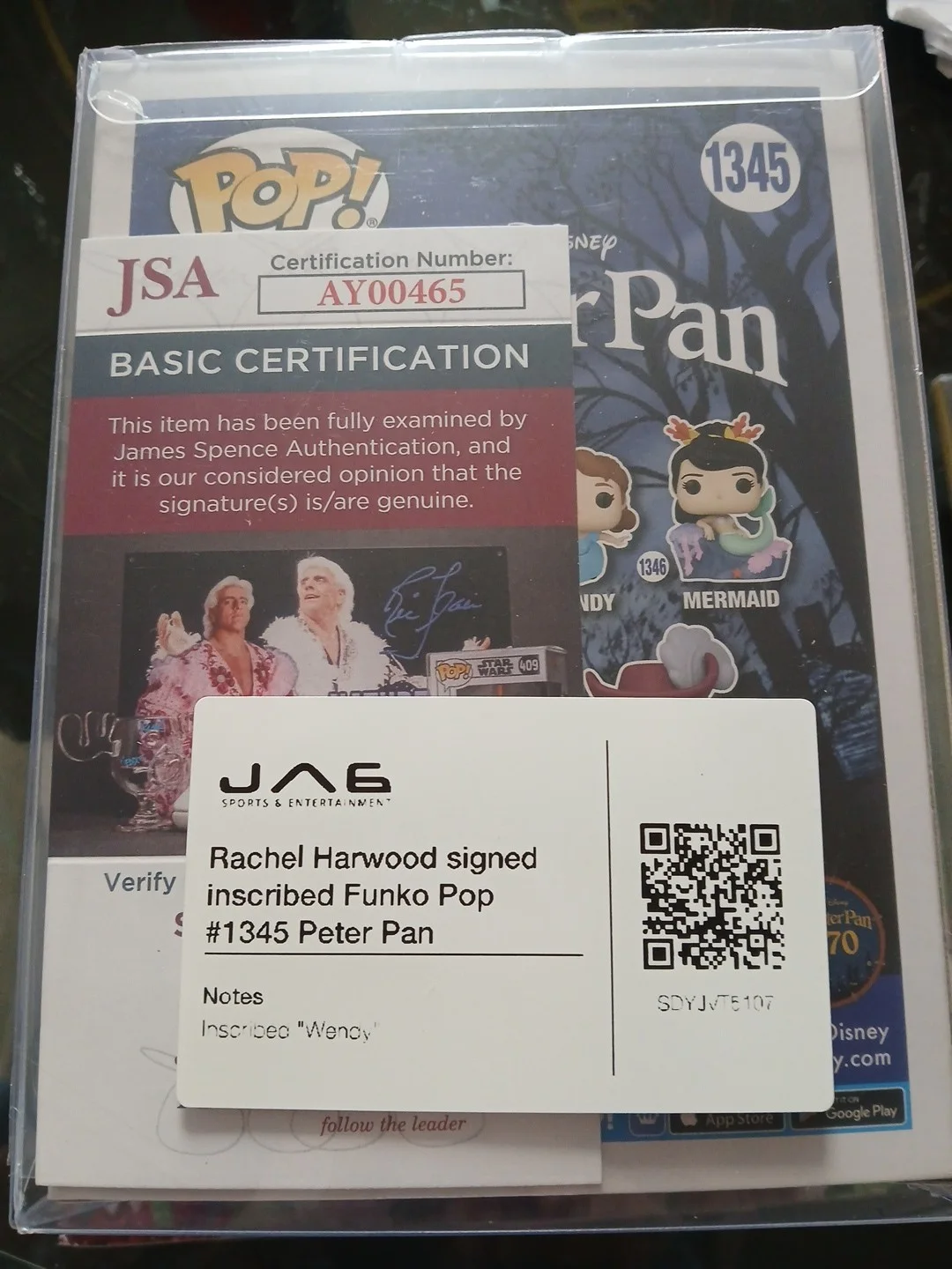 Rachel Harwood — Disneys Peter Pan's WENDY Autographed by Rachel Harwood Funko Pop#1345 W/COA, изображение 3