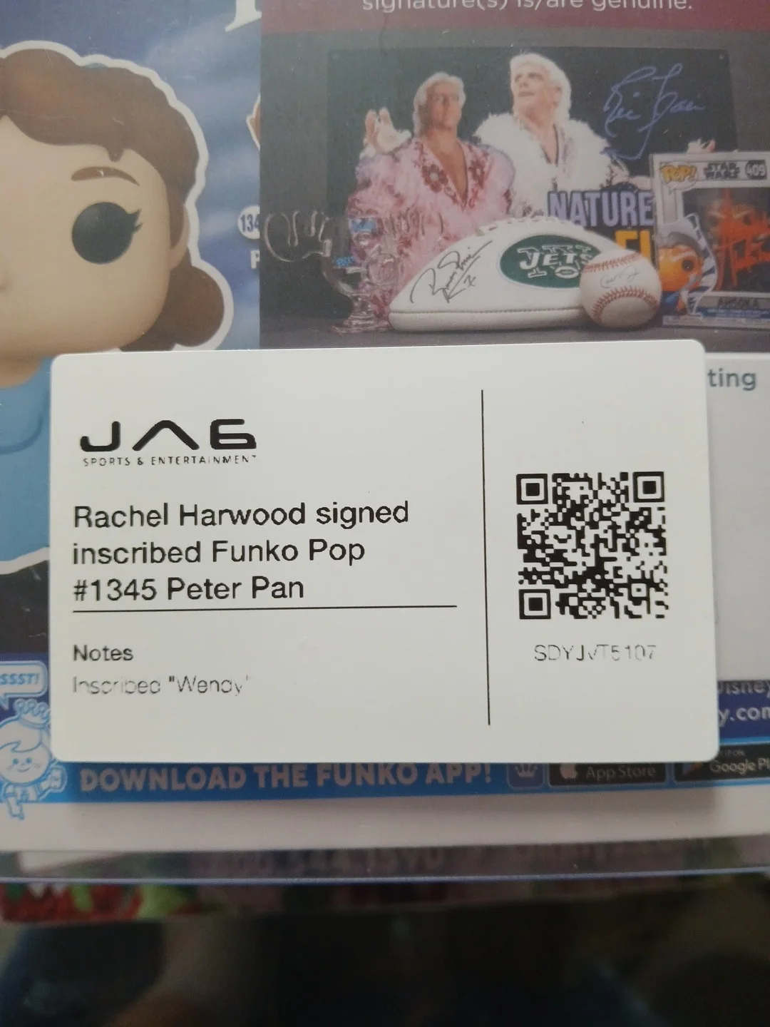 Rachel Harwood — Disneys Peter Pan's WENDY Autographed by Rachel Harwood Funko Pop#1345 W/COA, изображение 5