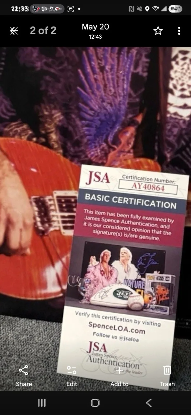 CARLOS SANTANA signed SUPERNATURAL Vinyl Record JSA CERT. Smooth!!!, image 4