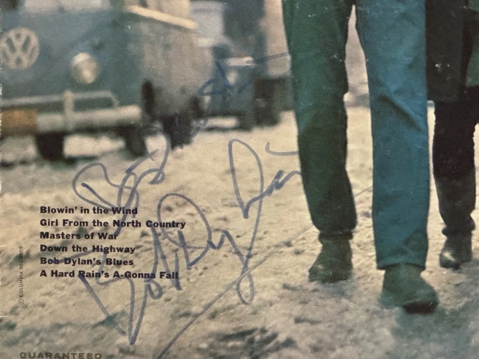 Signed Bob Dylan Record Freewheelin Blowin' In The Wind Record LP Vinyl Auto PSA, изображение 3