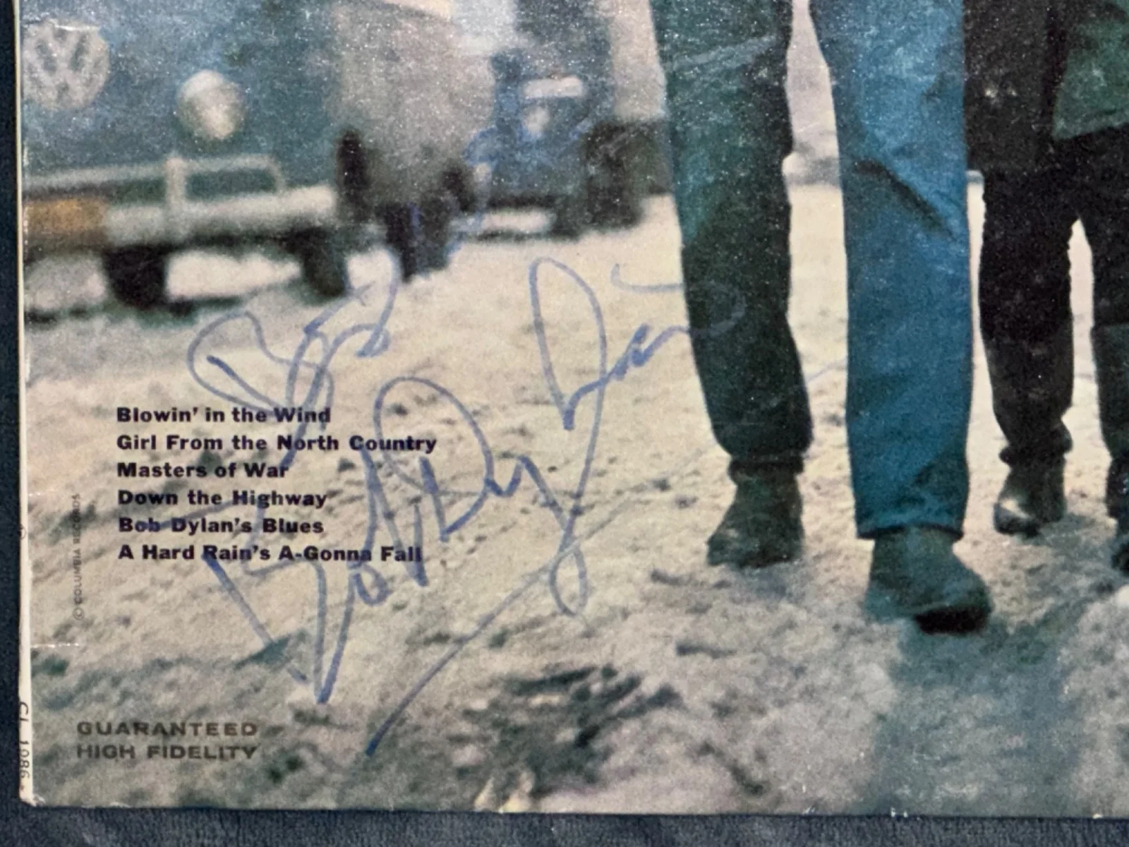 Signed Bob Dylan Record Freewheelin Blowin' In The Wind Record LP Vinyl Auto PSA, изображение 4