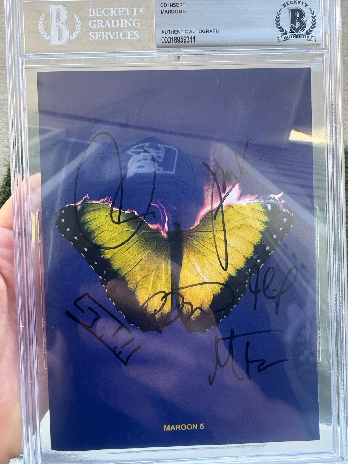 Maroon 5 Full Band Signed insert COA Beckett, image 3