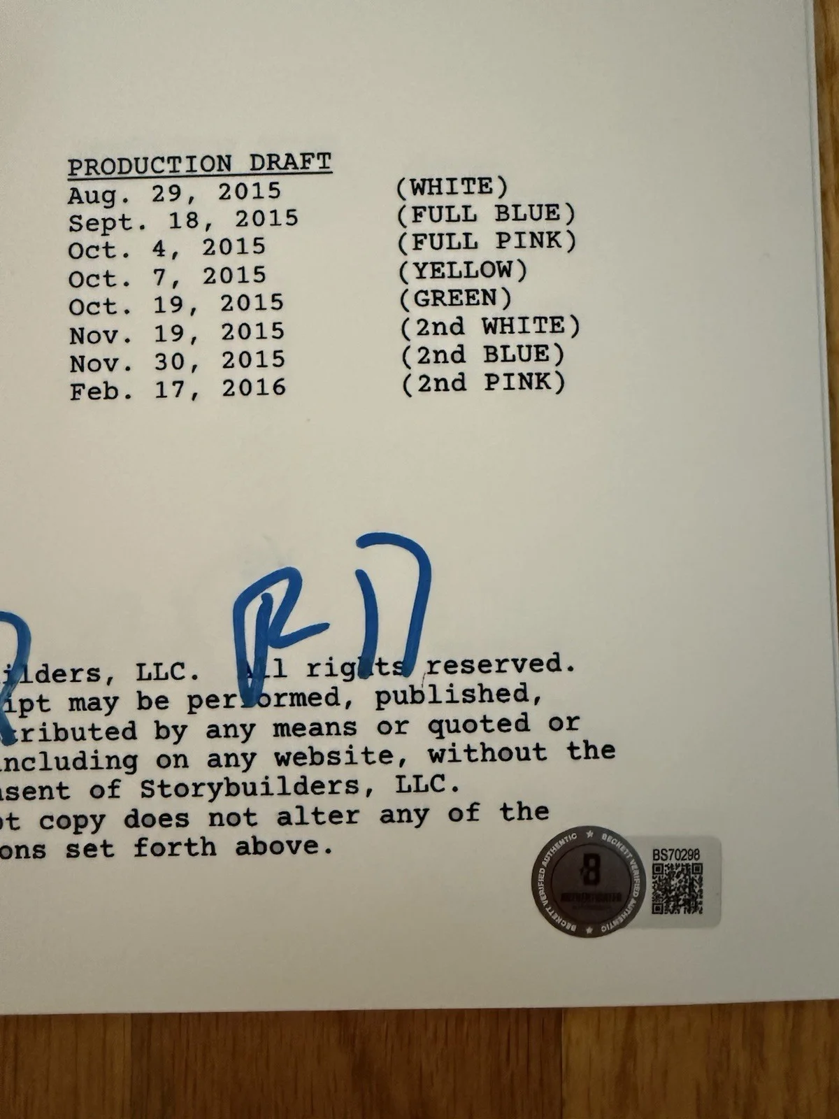 MATT, ROSS DUFFER — MATT DUFFER ROSS DUFFER Signed Autograph Stranger Things Pilot FULL SCRIPT BAS, изображение 4