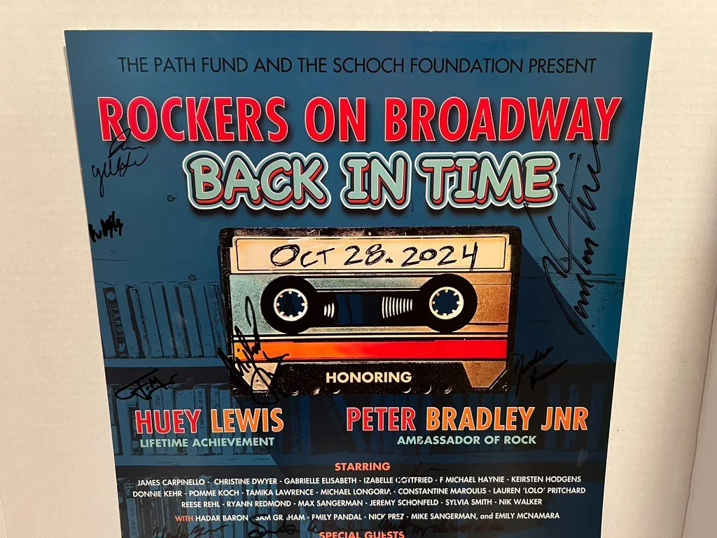 Rockers on Broadway Back in Time 2024 HAND SIGNED 14x22 Window Card, image 4