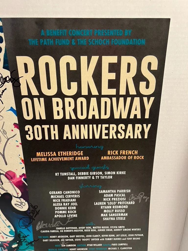 Rockers on Broadway 30th Anniversary HAND SIGNED 14x22 Window Card, image 4