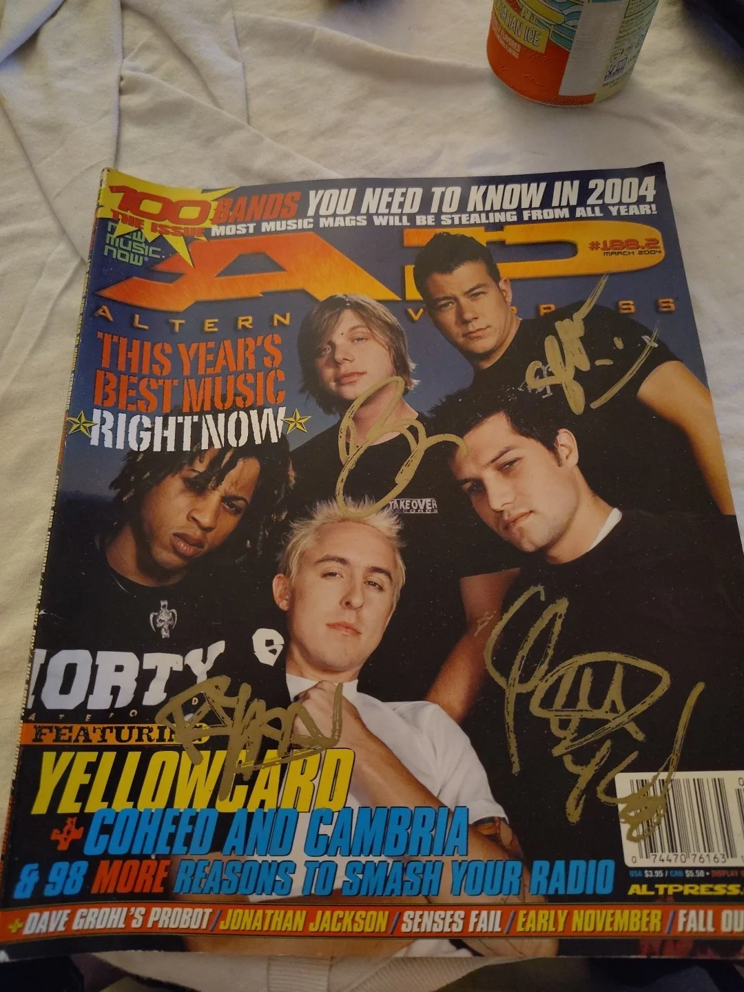 YELLOWcard Band Signed Ap Magazine Ryan 4 Members 2004, image 2