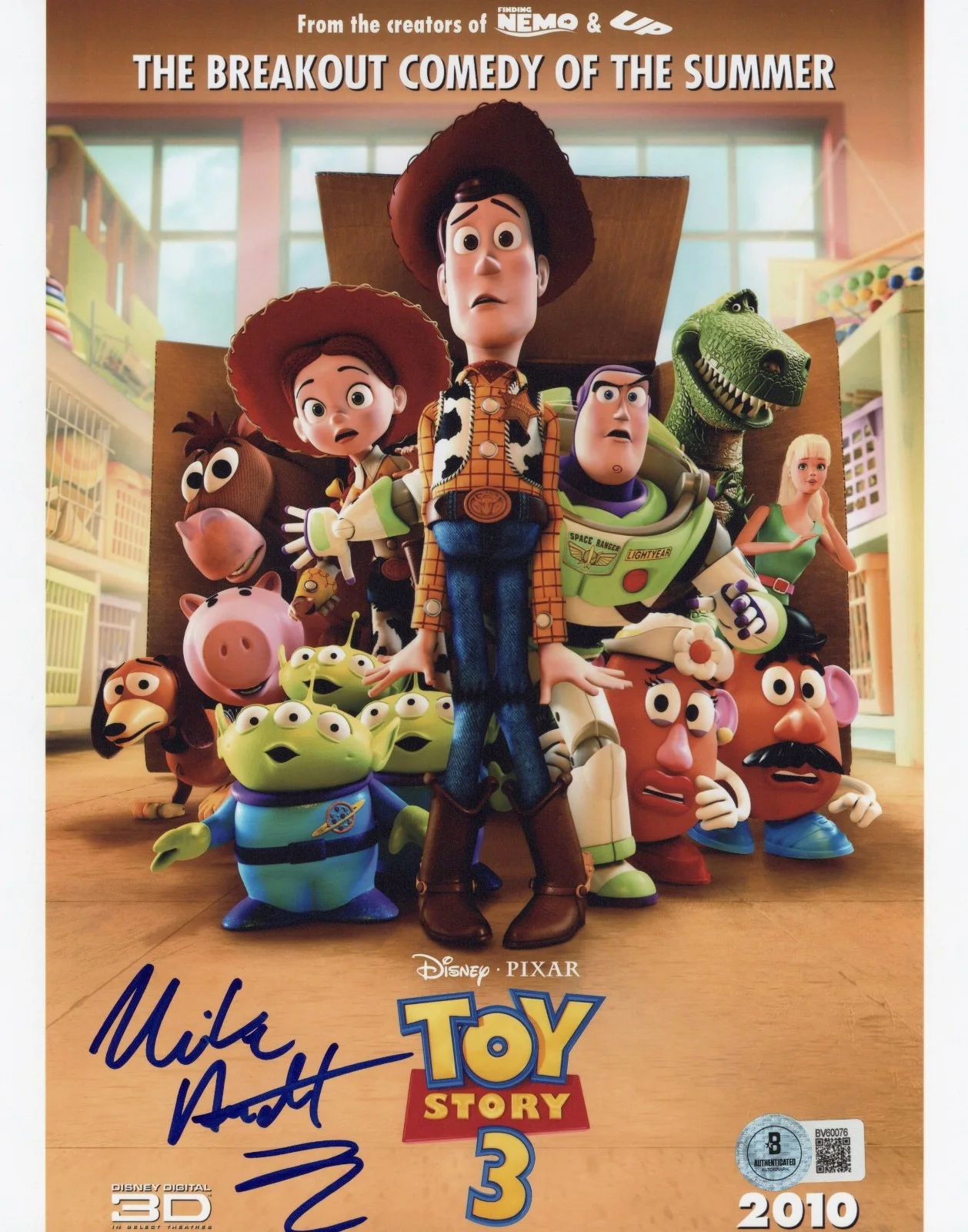 SCREENWRITER MICHAEL ARNDT SIGNED 'TOY STORY 3' 8x10 PHOTO MIKE BAS BECKETT COA, изображение 2