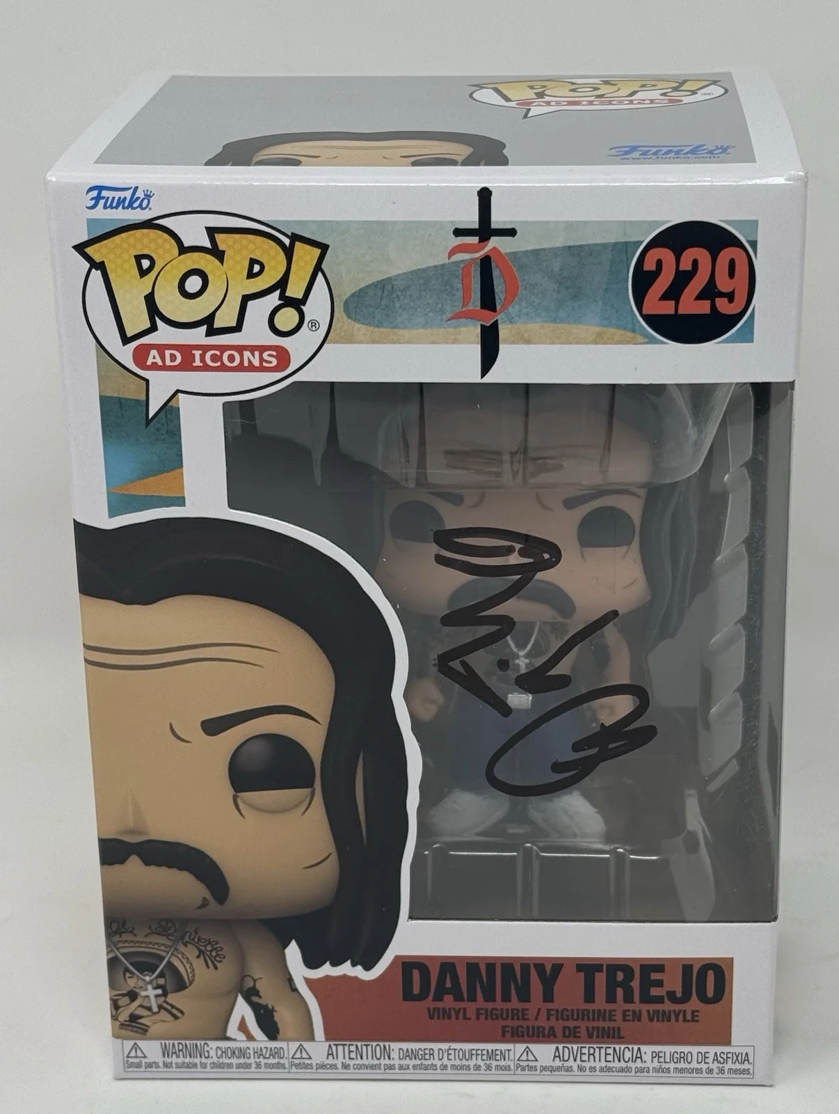 Danny Trejo — Danny Trejo Signed Autograph Funko Pop Ad Icons 229 Figure Machete Beckett COA, изображение 2