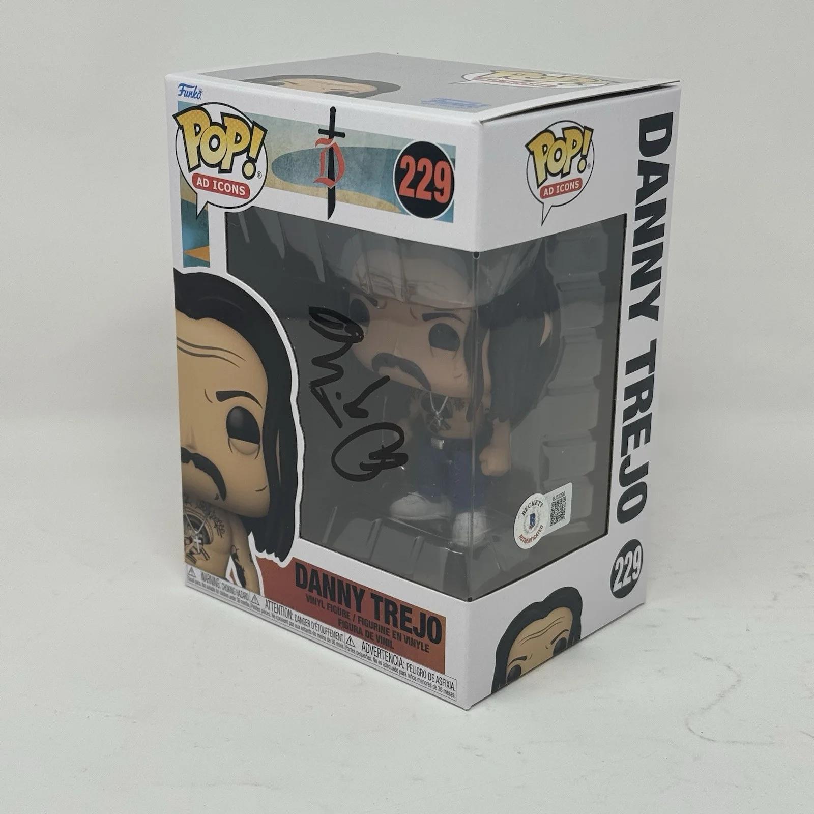 Danny Trejo — Danny Trejo Signed Autograph Funko Pop Ad Icons 229 Figure Machete Beckett COA, изображение 3