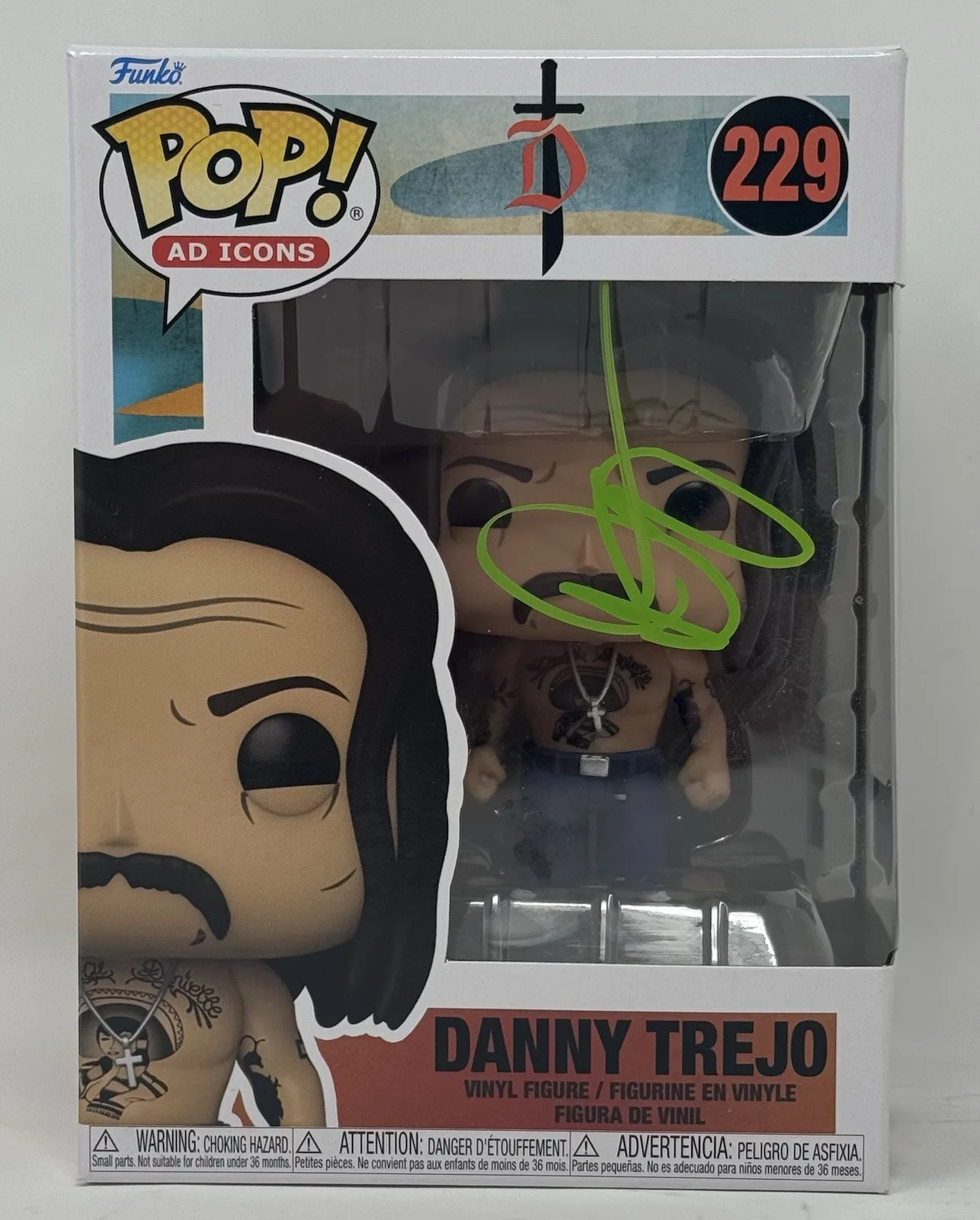 Danny Trejo — Danny Trejo Signed Autograph Funko Pop Ad Icons 229 Figure Machete Beckett COA, изображение 2