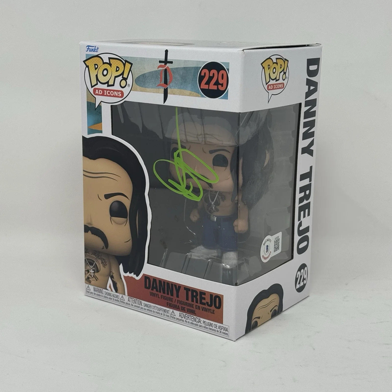Danny Trejo — Danny Trejo Signed Autograph Funko Pop Ad Icons 229 Figure Machete Beckett COA, изображение 3