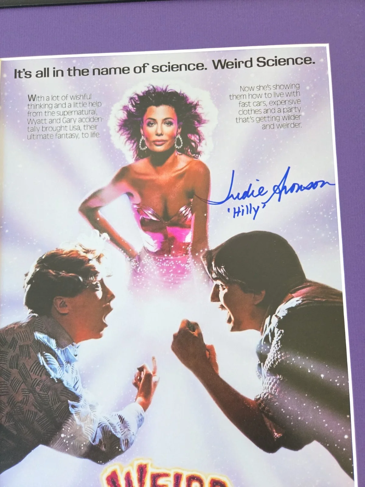 Weird Science Signed Poster Display Framed 16x20 Judie Aronson ICON, image 2