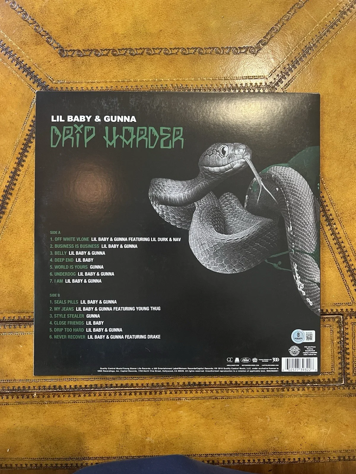 GUNNA SIGNED DRIP HARDER VINYL LP RECORD DRIP 2 HARD INSC. BAS COA, image 2