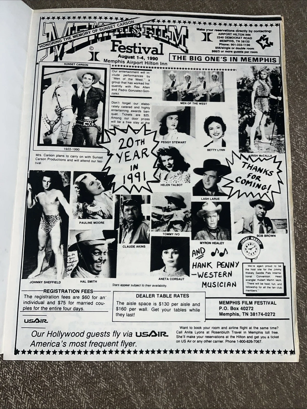 Claud Akins Lash Larue Bob Brown Autographs From The 1990 Memphis Film Festival, изображение 2