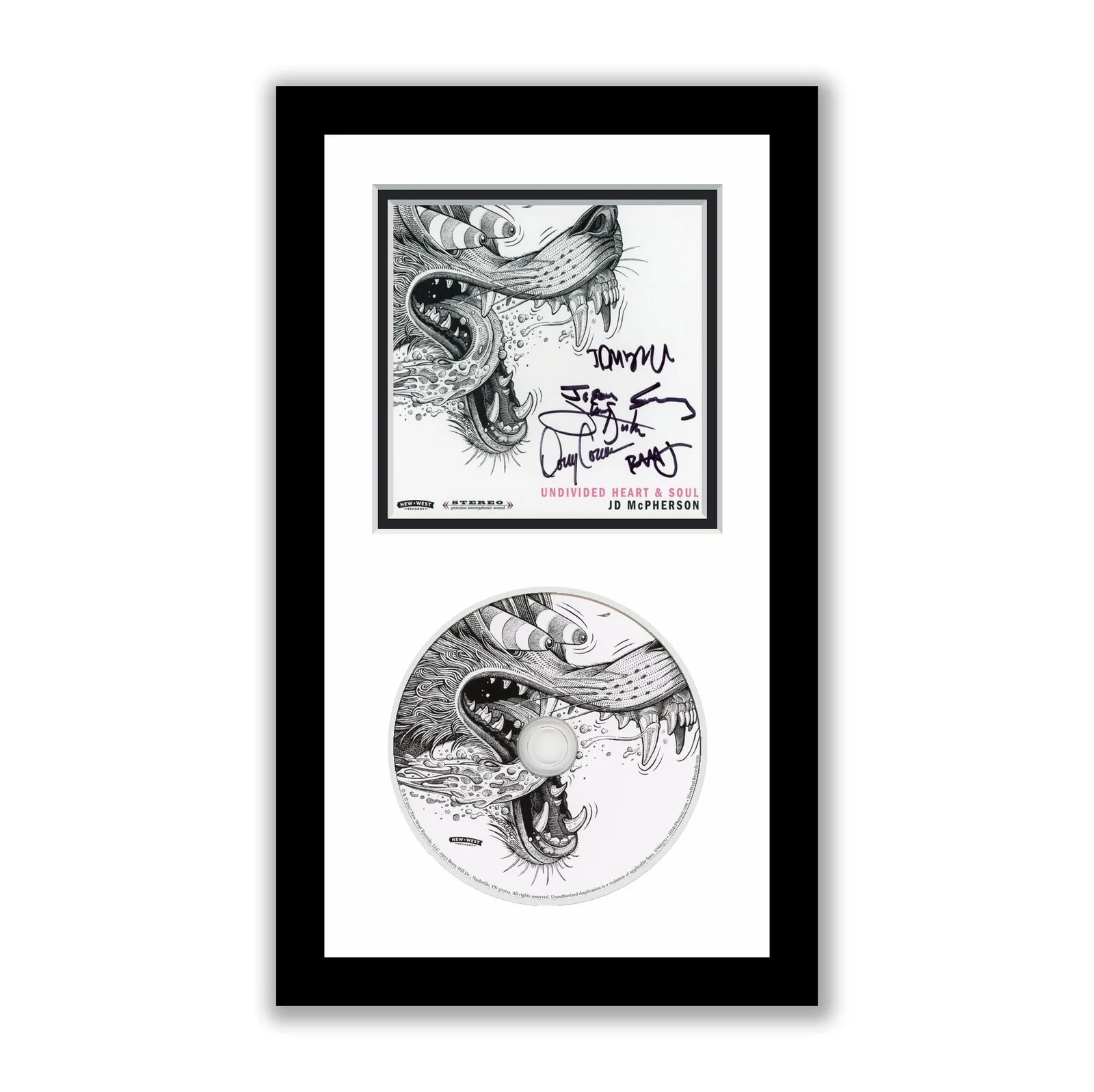 JD McPherson — JD McPherson Autographed Signed Framed CD Undivided Heart & Soul ACOA