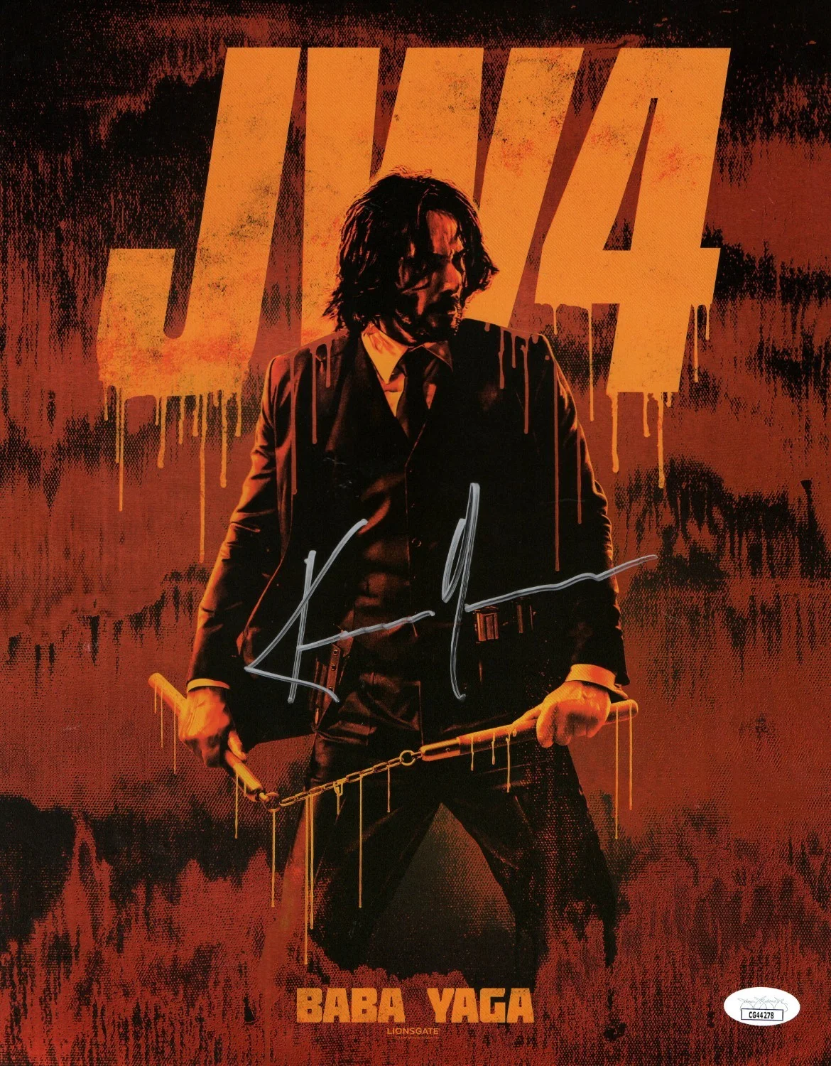 Keanu Reeves — Keanu Reeves Signed Autographed 11X14 Photo John Wick 4 Silver Ink JSA COA