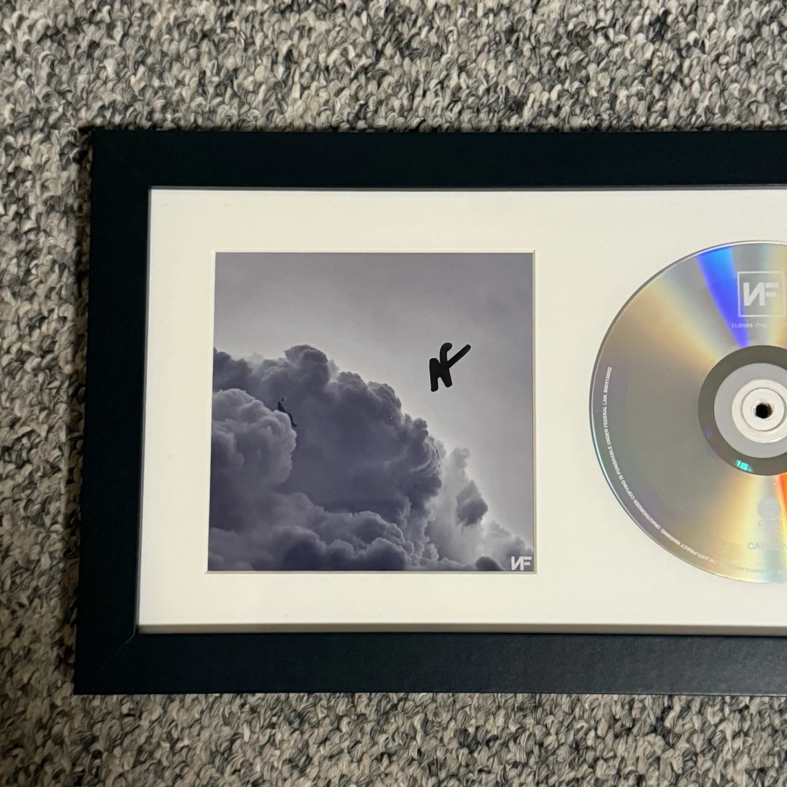 NF SIGNED FRAMED CD CLOUDS MIXTAPE RARE RAPPER JSA COA, image 2