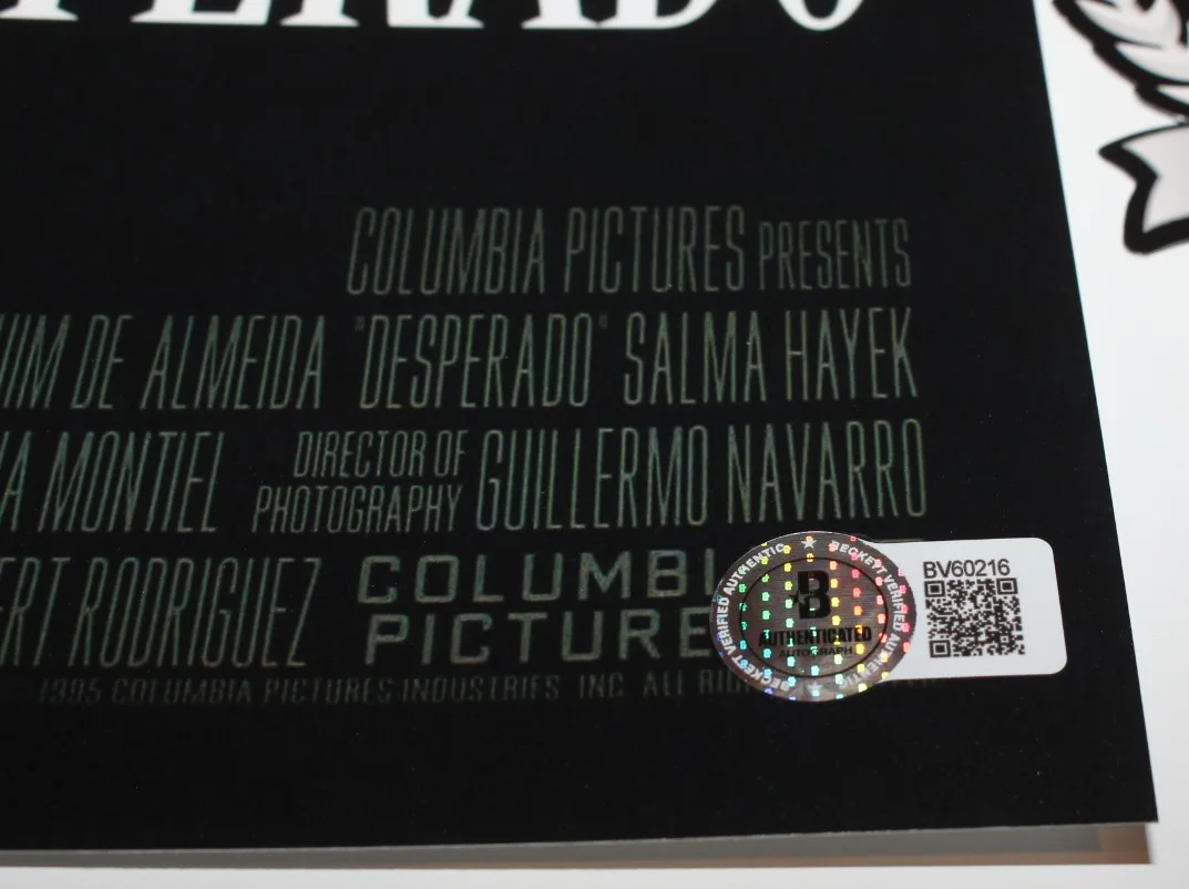 DIRECTOR ROBERT RODRIGUEZ SIGNED 'DESPERADO' 12x18 MOVIE POSTER BECKETT BAS COA, image 3