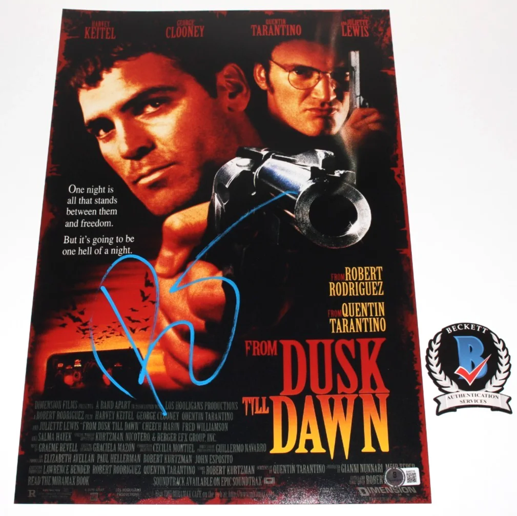 ROBERT RODRIGUEZ SIGNED 'FROM DUSK TILL DAWN' 12x18 MOVIE POSTER A BECKETT COA, image 2