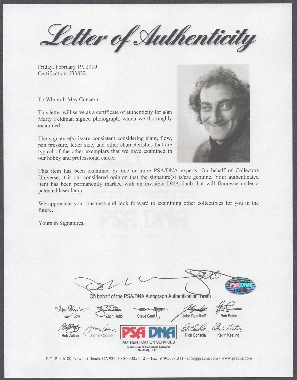 Marty Feldman — MARTY FELDMAN - AUTOGRAPHED SIGNED PHOTOGRAPH, image 3
