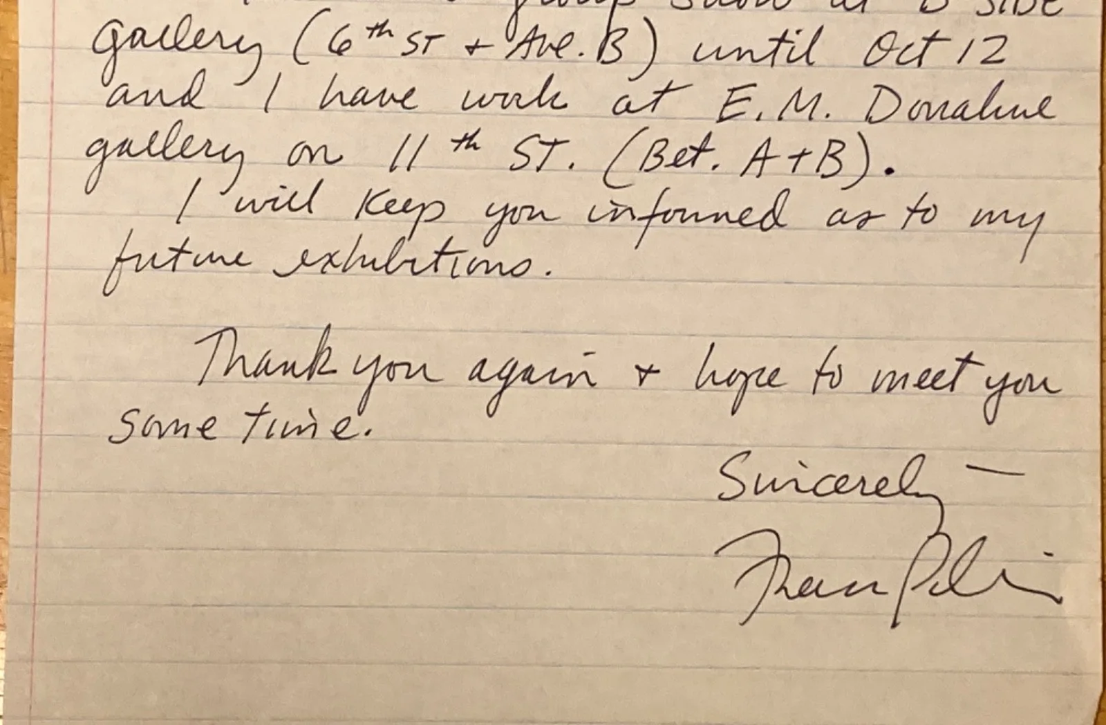 Franc Palaia — Franc Palaia SIGNED Personal Letter (to Friends) Artist, Painter, Sculpture, etc, image 3