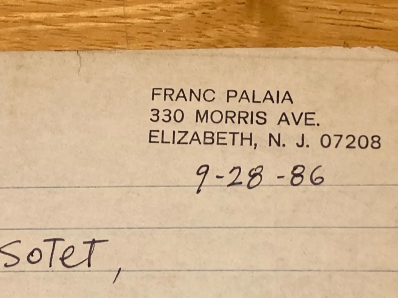 Franc Palaia — Franc Palaia SIGNED Personal Letter (to Friends) Artist, Painter, Sculpture, etc, image 4