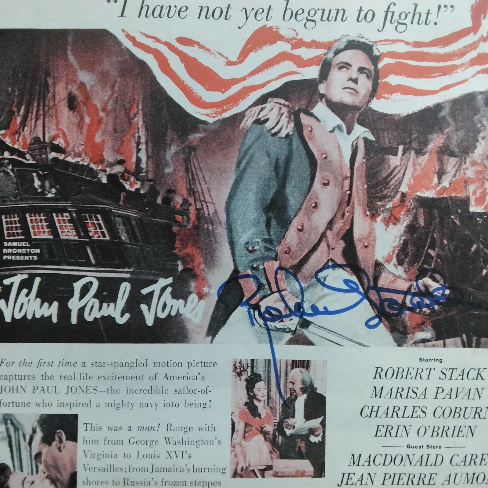 Robert Stack SIGNED Movie Ad TV Actor John Paul Jones The Untouchables Airplane, изображение 3