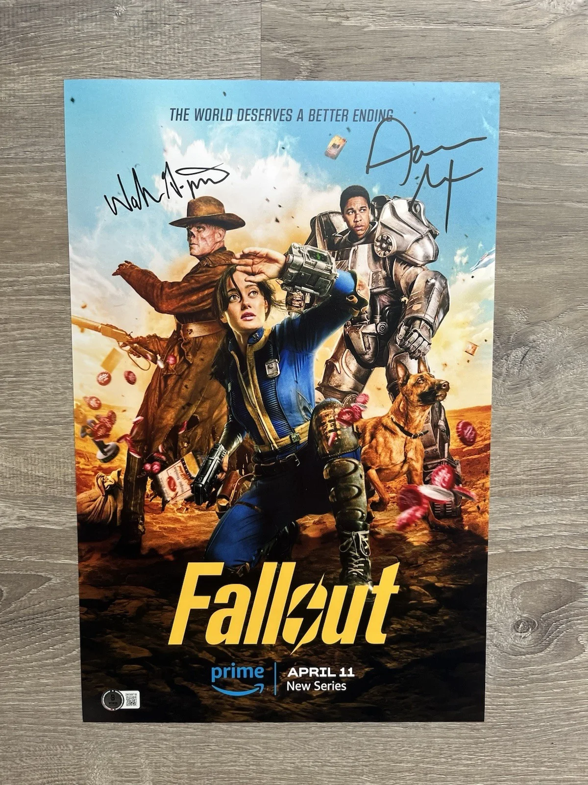 Walton Goggins — Walton Goggins Aaron Moten Signed Fallout 11x17 Photo Beckett COA Ghoul Maximus, изображение 2