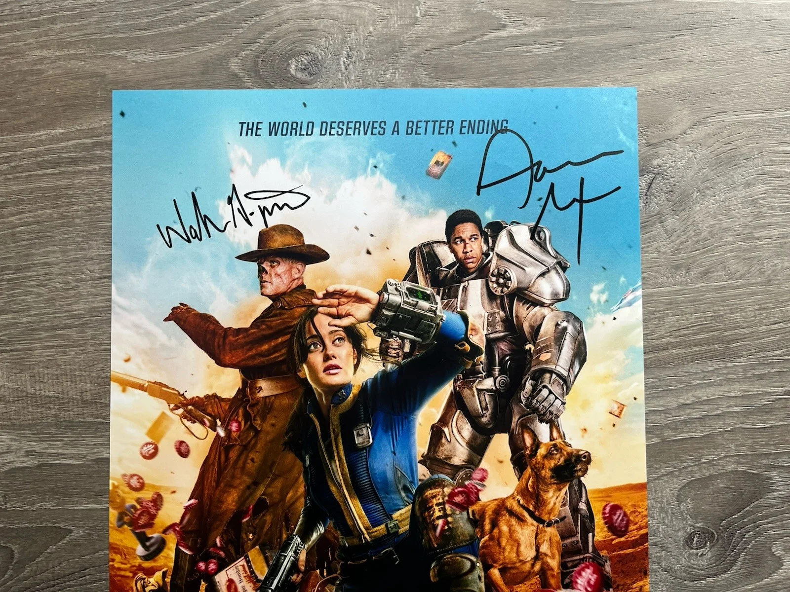 Walton Goggins — Walton Goggins Aaron Moten Signed Fallout 11x17 Photo Beckett COA Ghoul Maximus, изображение 3